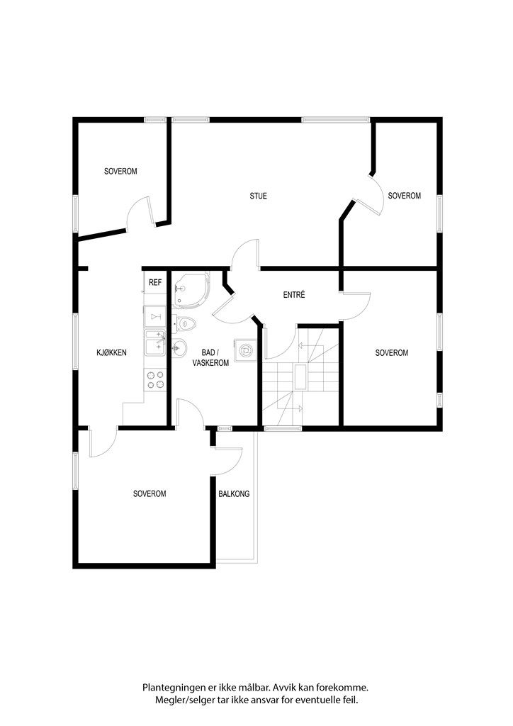 Johan Thorsens gate 66B - Plantegning 2. etasje
