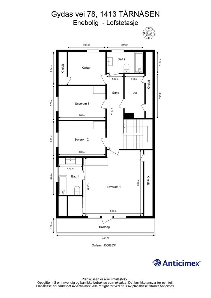 Plantegning - loftsetasje
