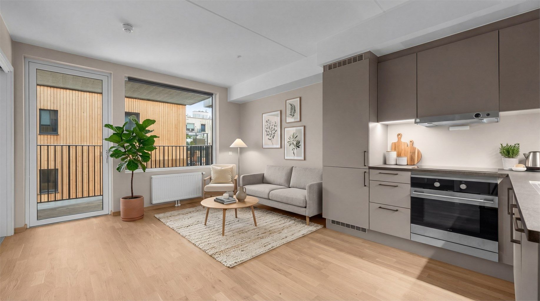 Velkommen til Gamleveien 87A! | Bildet er digitalt møblert | Foto: Flytende Film AS (Thor Øyvind Borgersen)