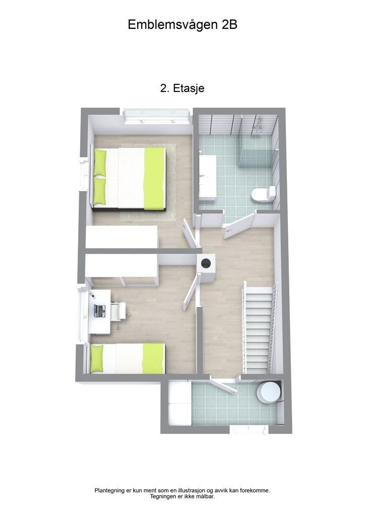 3 D plantegning 2.etasje