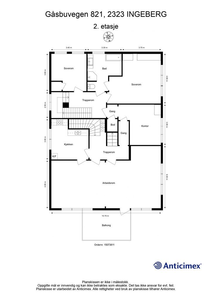 Plantegning 2. etasje.