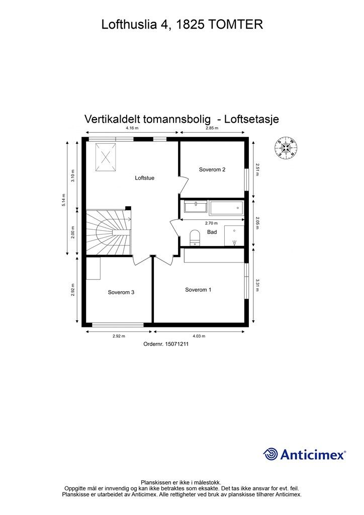Plantegning - Loftsetasje