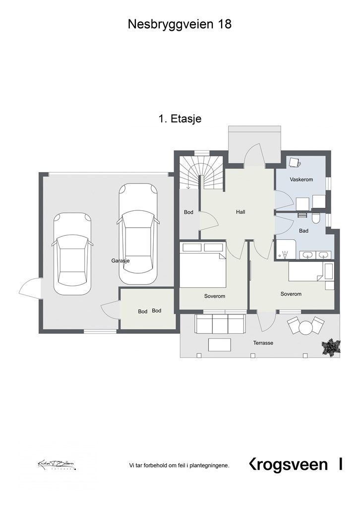 Plantegning for første etasje.