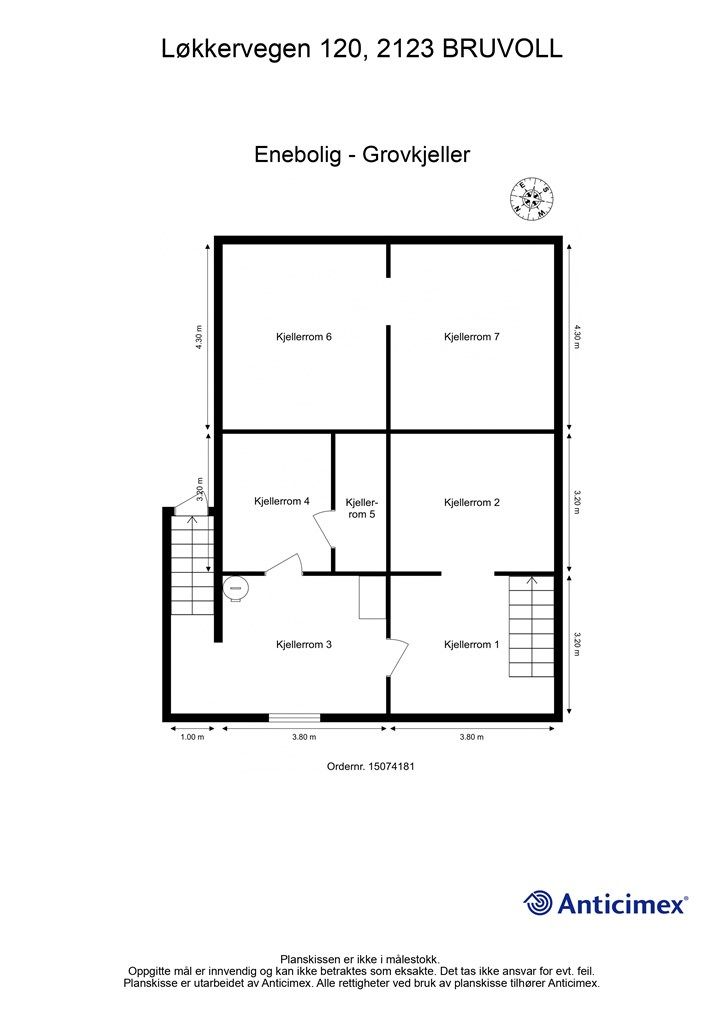 Plantegning underetasje. 