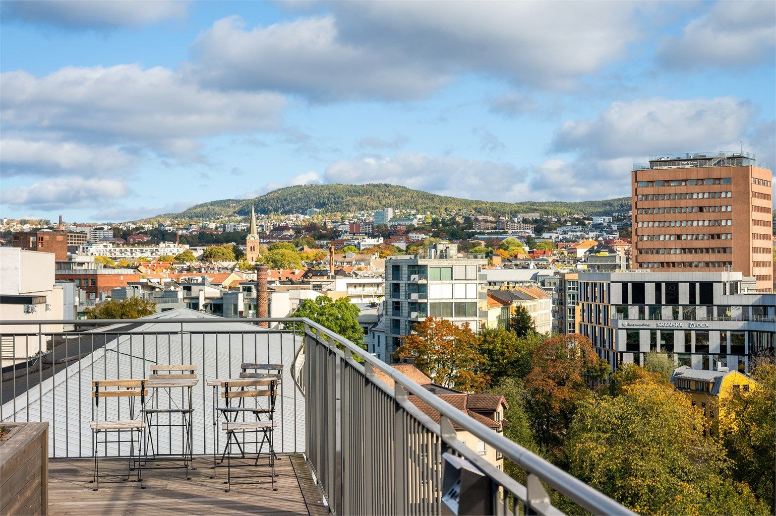 Fra takterrassen får du utsikt til alt av det beste Oslo sentrum har å tilby!