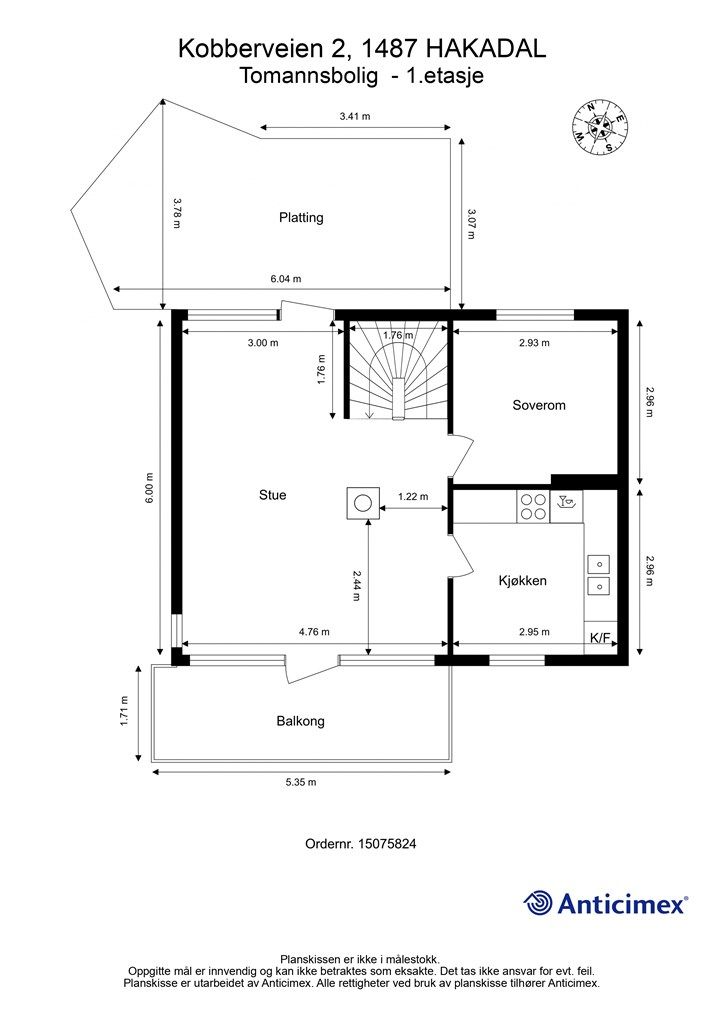 Plantegning av 1.etasje