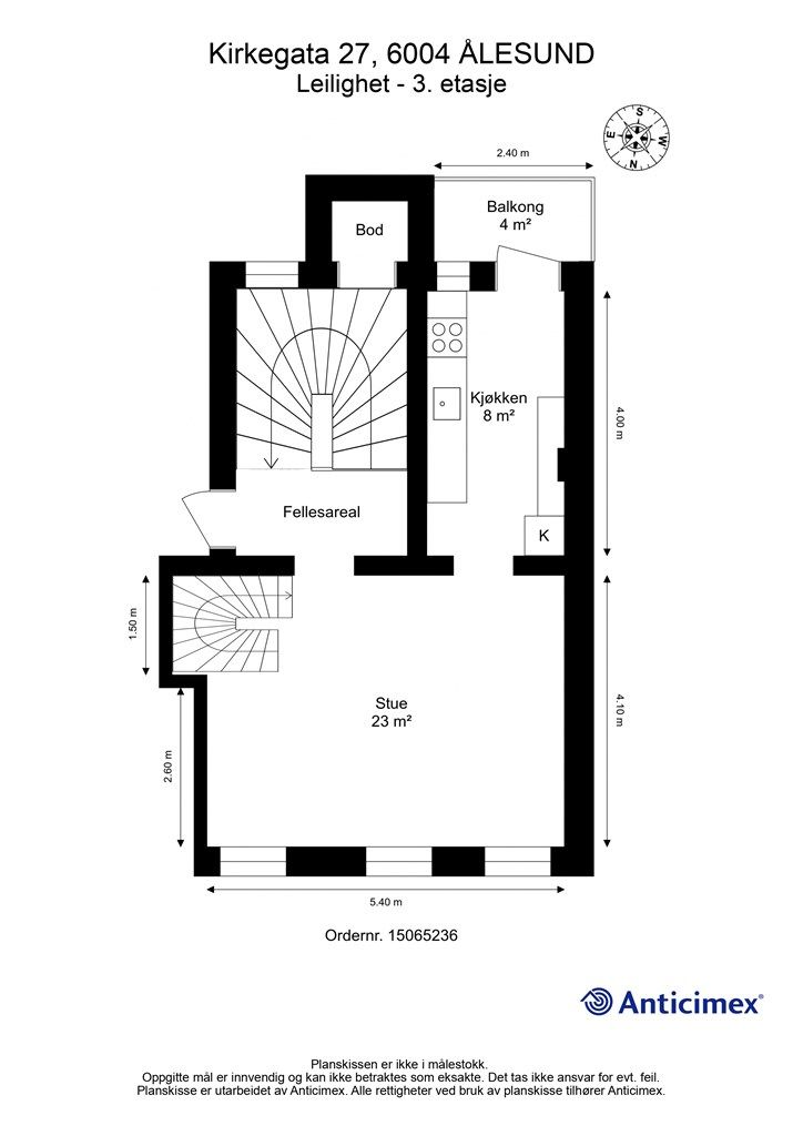 Plantegning - 2D m/mål