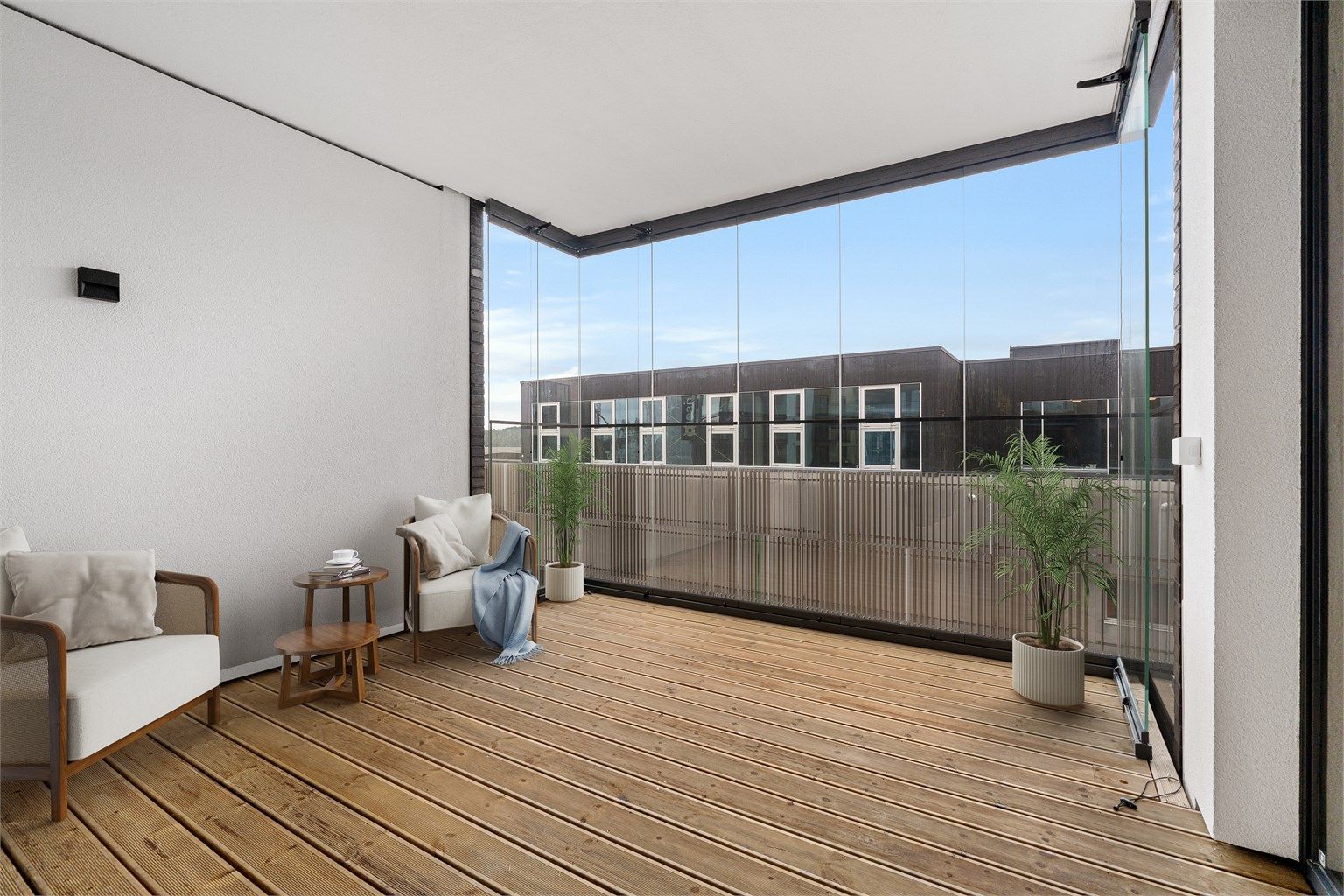 Balkong med strømuttak