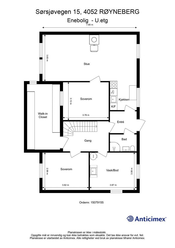 Plantegning underetasje.