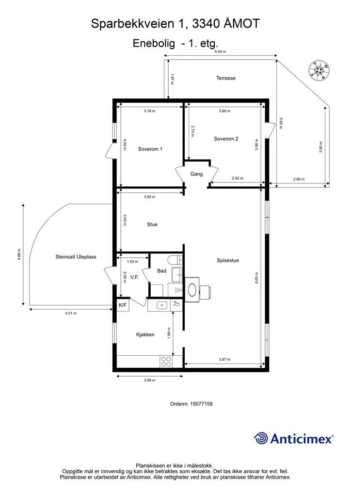 Plantegning-Enebolig - 1. etg