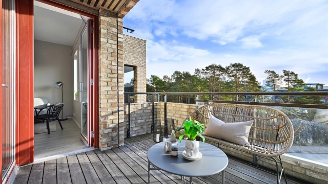 Stor sørøstvendt balkong på ca 7 kvm