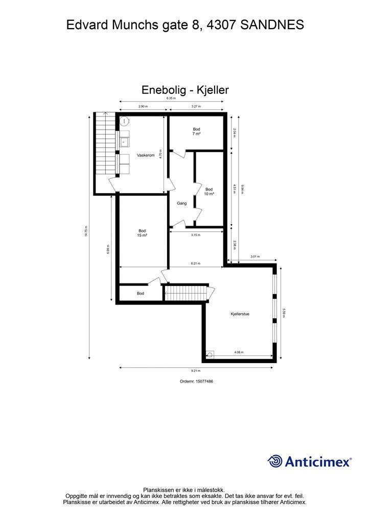 Plantegning kjeller.