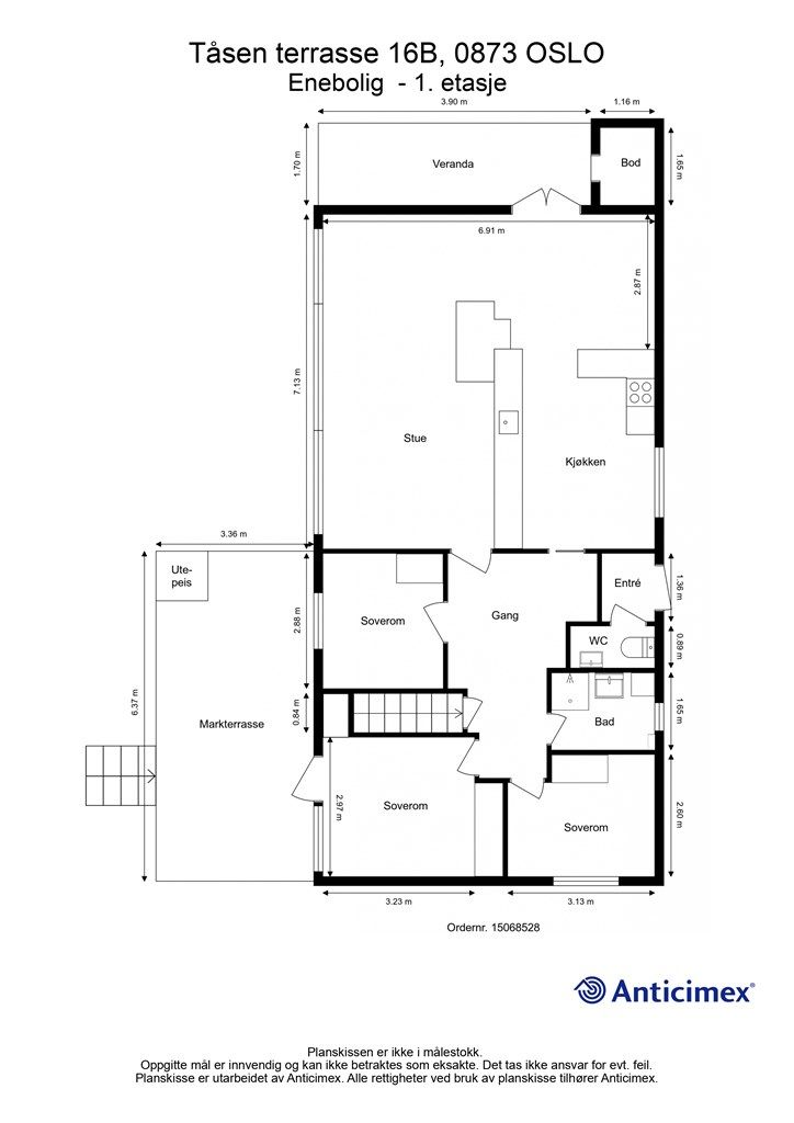 Plantegning 1. etasje.