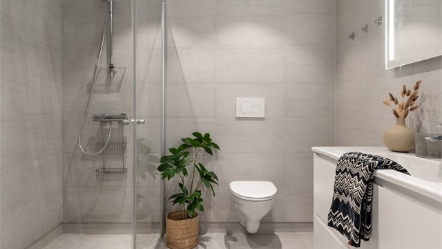 Opplegg for vaskemaskin. Avtrekksventil i himling.