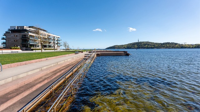 Området har også lekepark i enden samt tur- og treningsmuligheter.