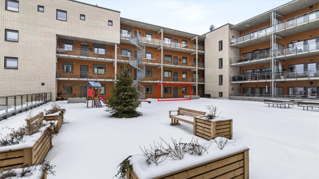 Leiligheten ligger fint til i bygget og med fine fellesområder like utenfor ytterdøren
