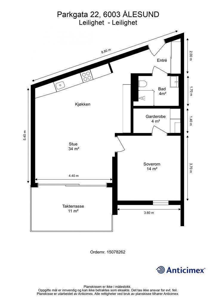 Målsatt plantegning