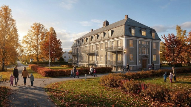 Velkommen til Fylkesbakken - En unik mulighet til å sikre deg leilighet i det tidligere Fylkeshuset. Illustrasjonsfoto - avvik vil kunne forekomme.