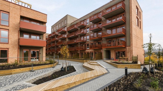 Hyggelig inngangsparti til leiligheten.