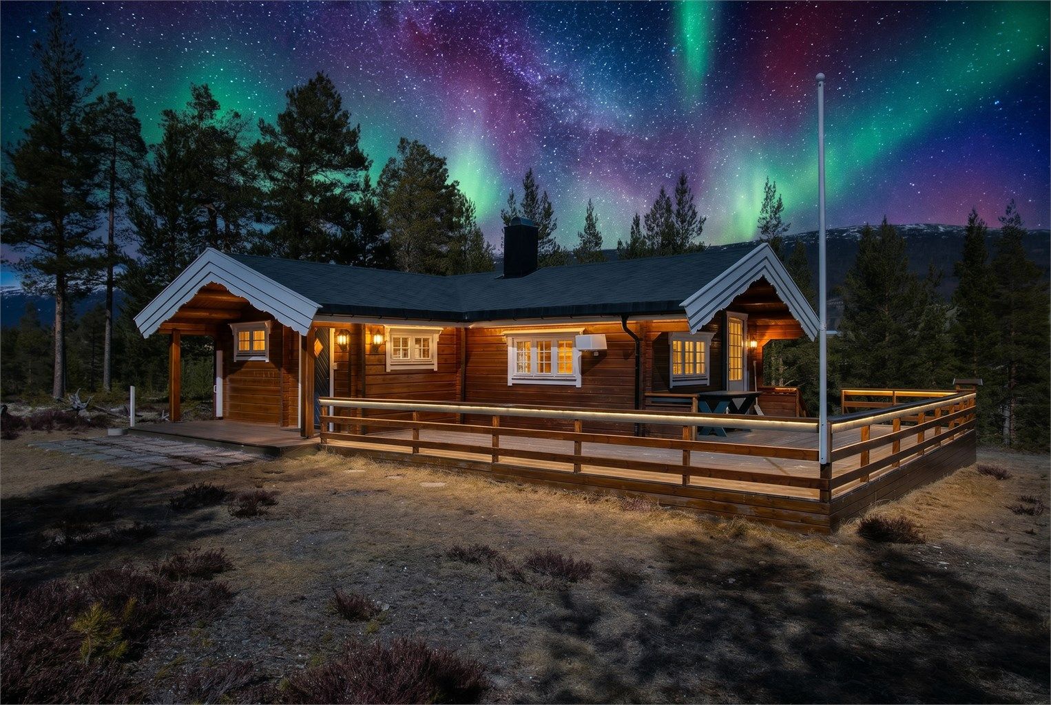 En stemningsfull hytte, klar for å skape nye minner
