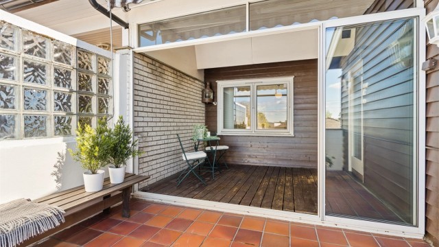 Veranda med skyvdedører til innglasset veranda