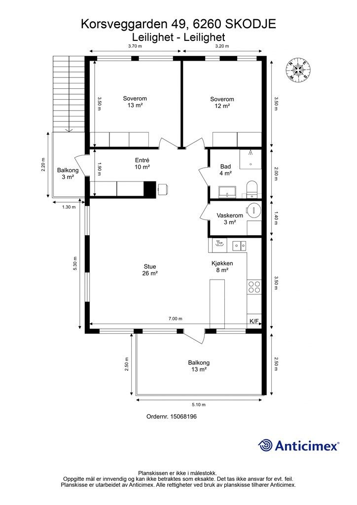 Målsatt plantegning