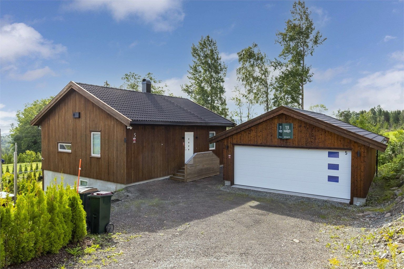 Parkering i dobbelgarasje fra 2021 med el-billader og på egen gårdsplass 
Foto: Trond Reder