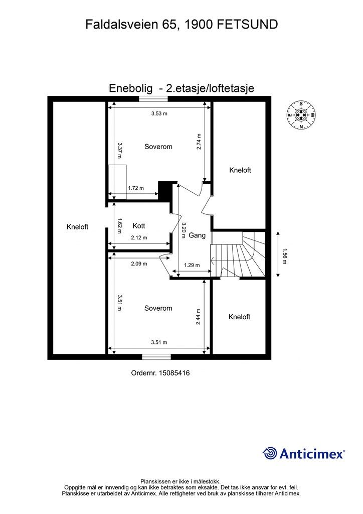 Plantegning - 2.etasje/loftetasje
