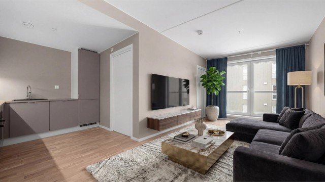 Velkommen til Kanalvegen 31! Digitalt stylet bilde.