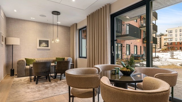 Selvaag pluss konseptet innebærer blant annet en lounge område.