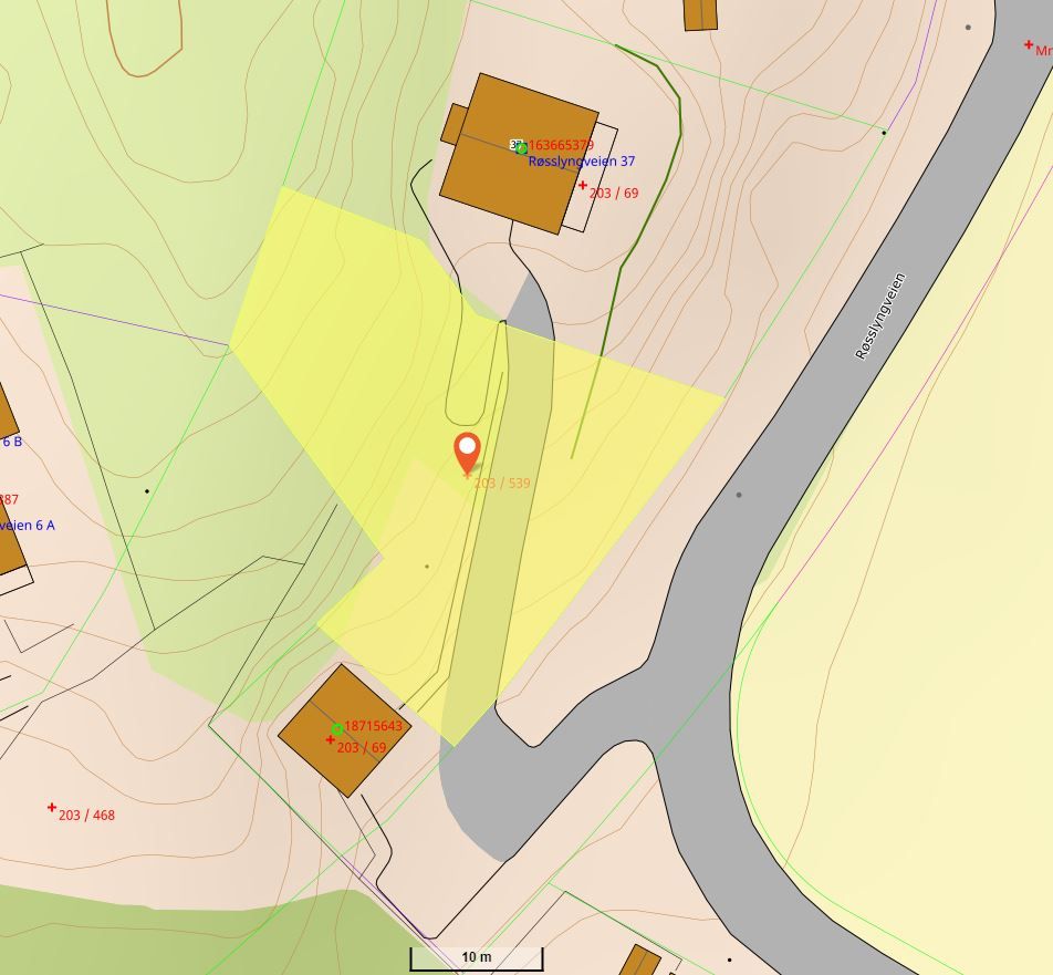 Kartskisse over tomten