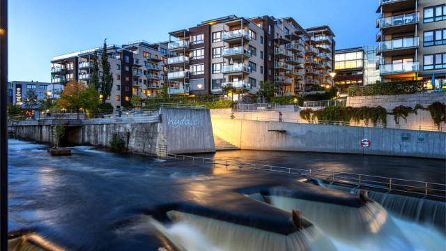 Fra leiligheten er det kort avstand til den populære badeplassen i Nydalen.