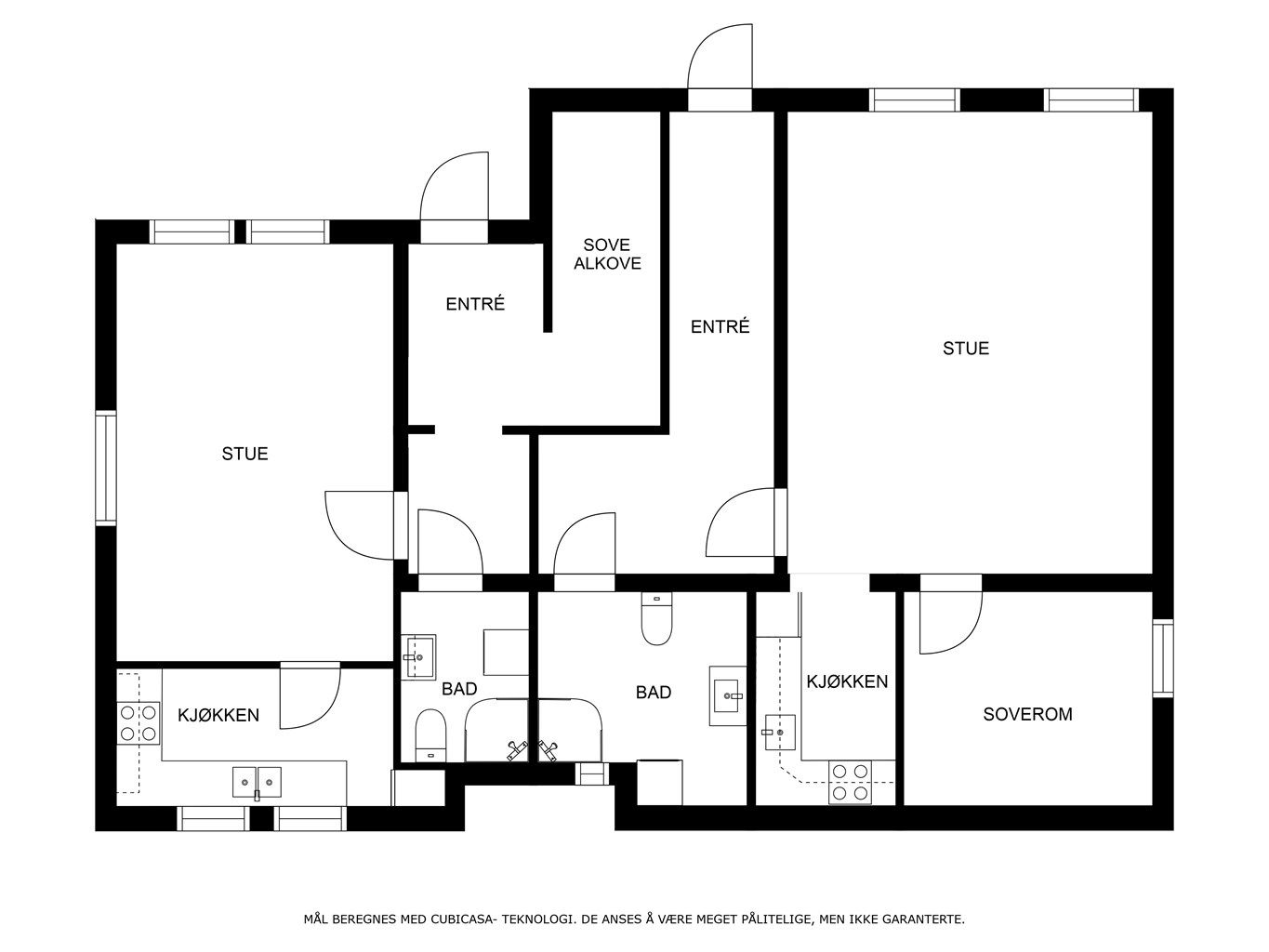 Veiledende skisse av sokkeletasje.