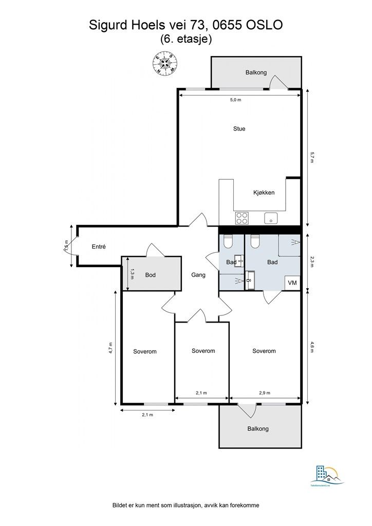 Svært god og familievennlig planløsning. 
