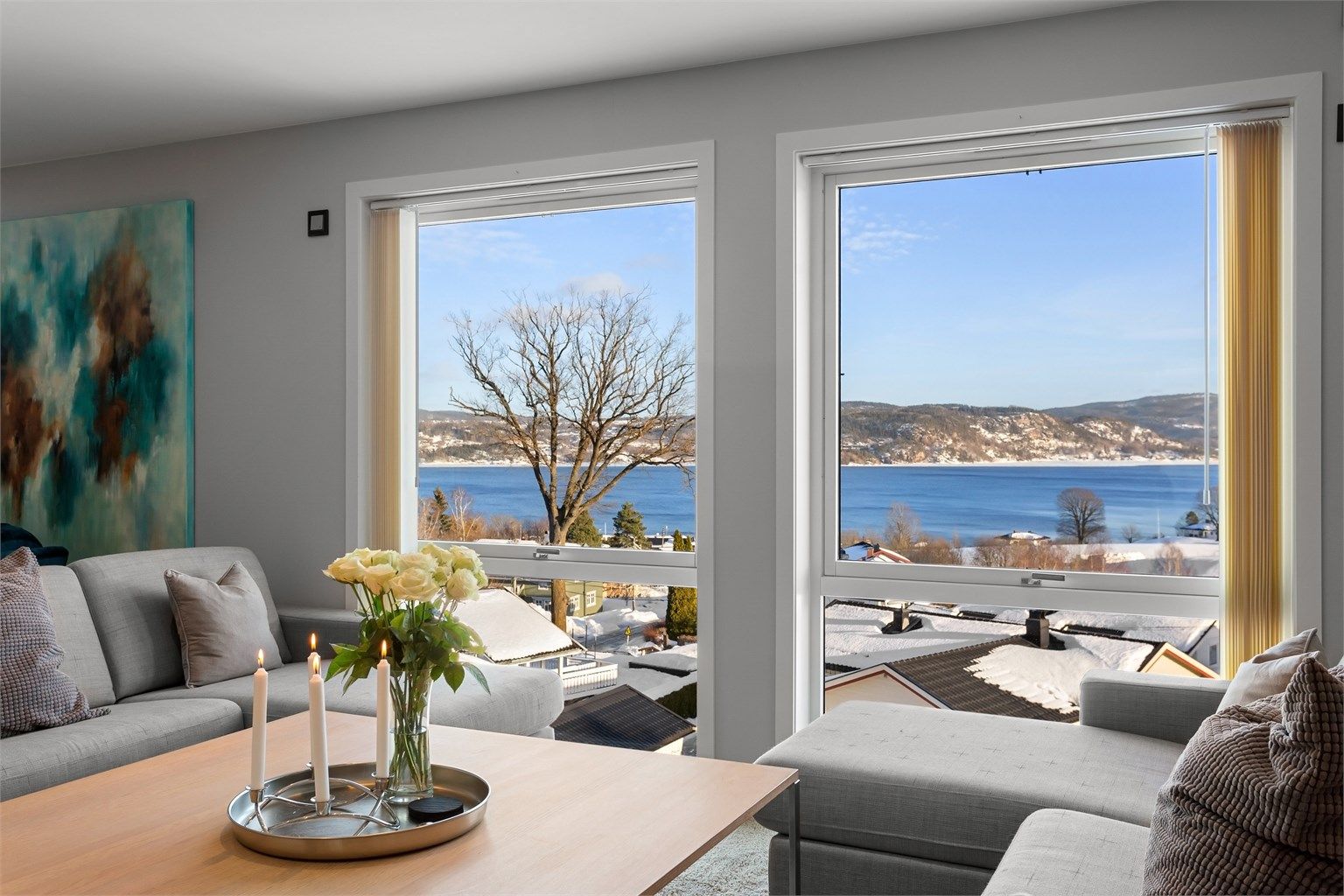 Flott utsikt fra stuevinduene