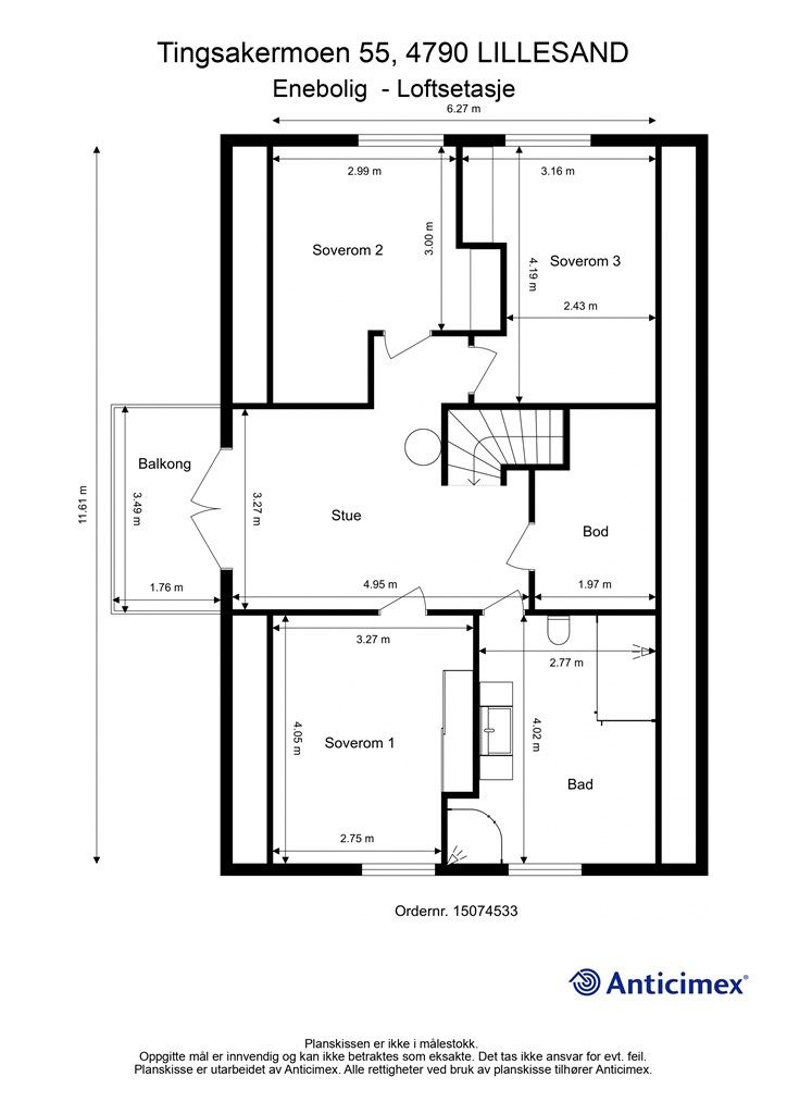 Plantegning Loftsetasje