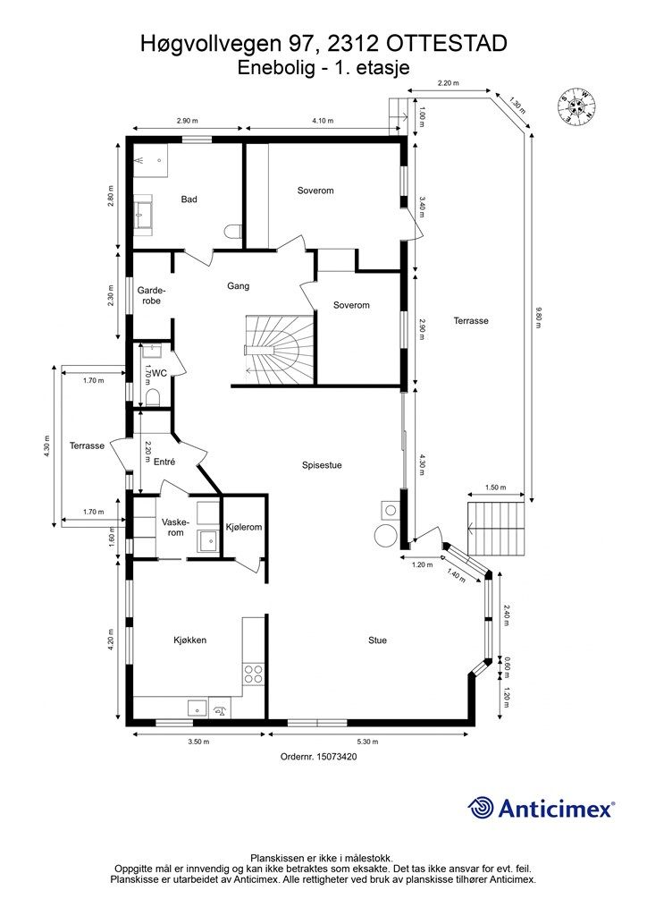 Plantegning 1. etasje. 