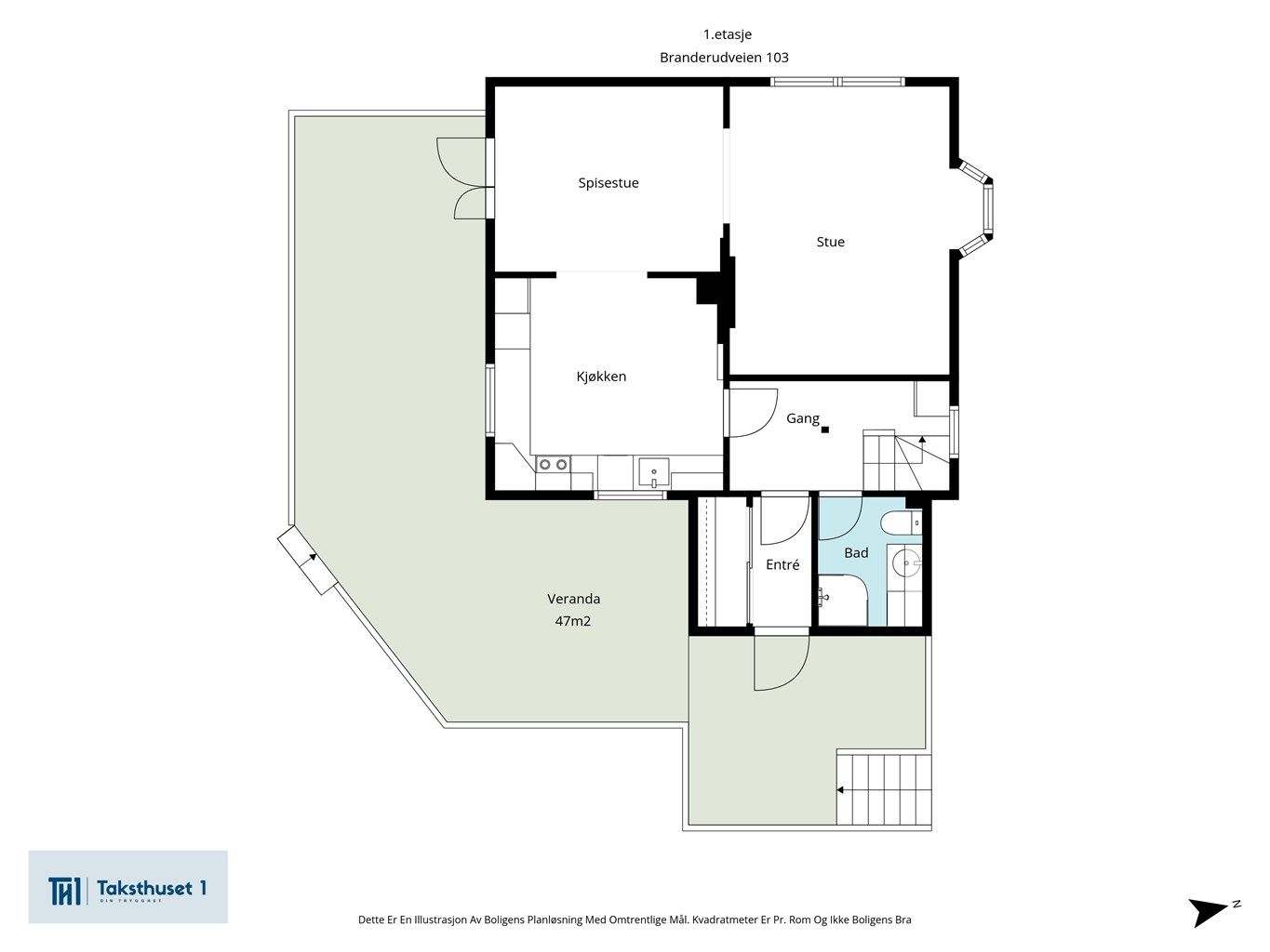 Plantegning 1. etasje.