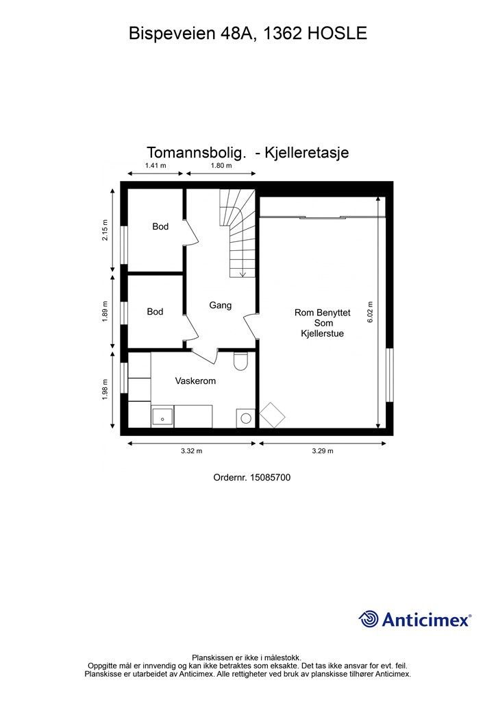 Plantegning kjelleretasje