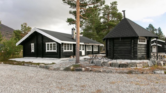 Fasade hytte og grillhytte