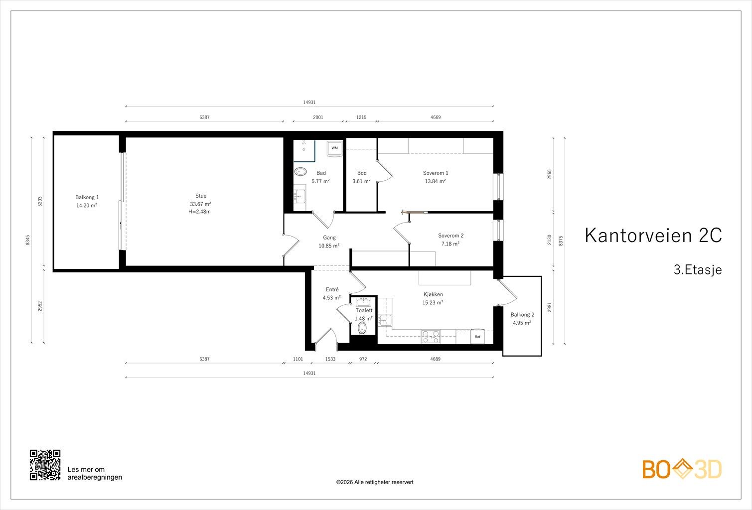 Vi starter med plantegningen slik at du får orientert deg i boligen!