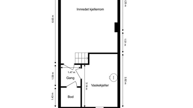 Veiledende skisse av kjeller.