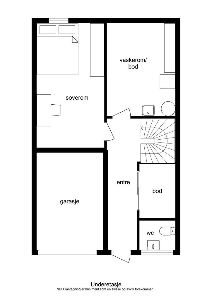 2 D plantegning i underetasjen