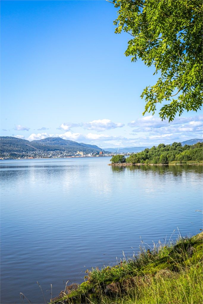 Utsikt over Drammensfjorden fra eiendommen.