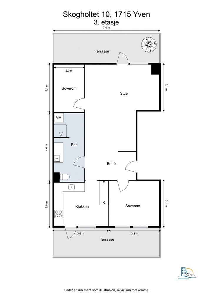 Leiligheten disponerer også bod i 1. underetasje.
