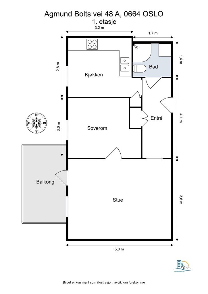 Her får du en smart planløsning med god størrelse på alle rom.