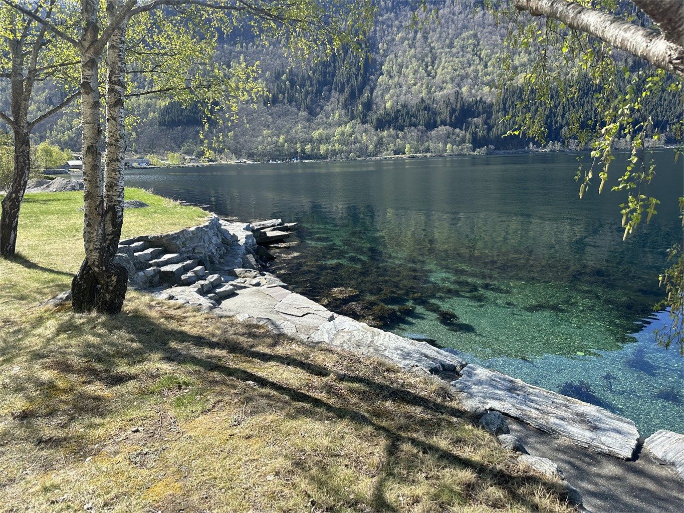 Brunstein badeplass ved fjorden - kun en kort spasertur unna, med fine badeplasser