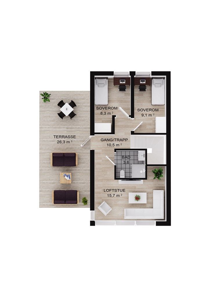 Plantegning Loftsetasje.