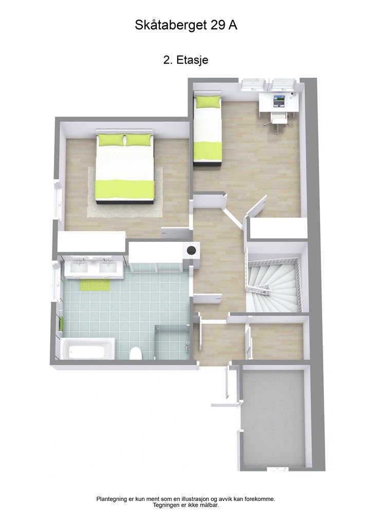 3 D plantegning 2. etasje 