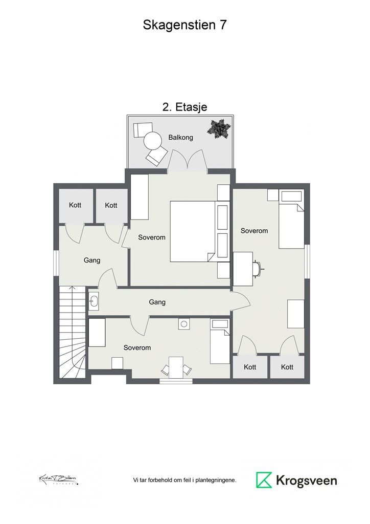 Plantegning 2.etg. hovedhuset
